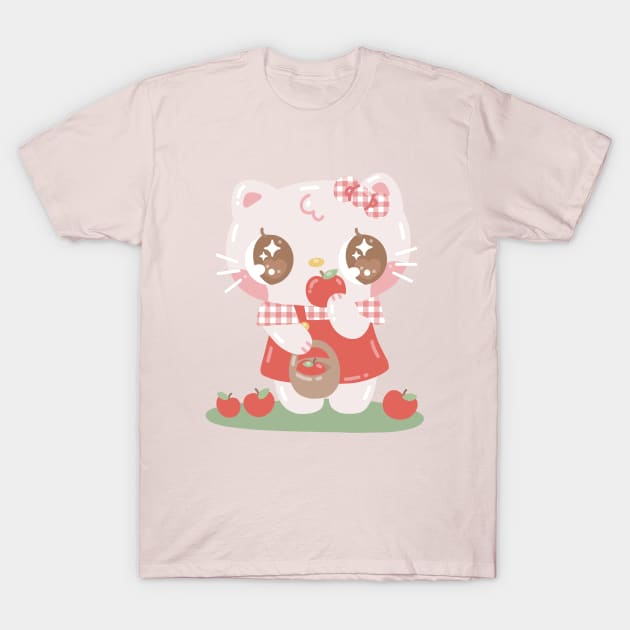 Kawaii Kitty Cute Cat Art T-Shirt by Sweetums Art Shop